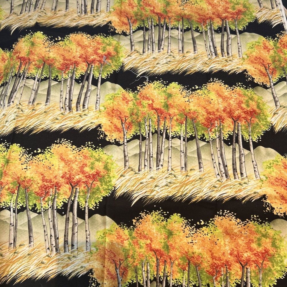 Blank Quilting Colorful Autumn Birch Trees Cotton Quilting Fabric 21" X 44"